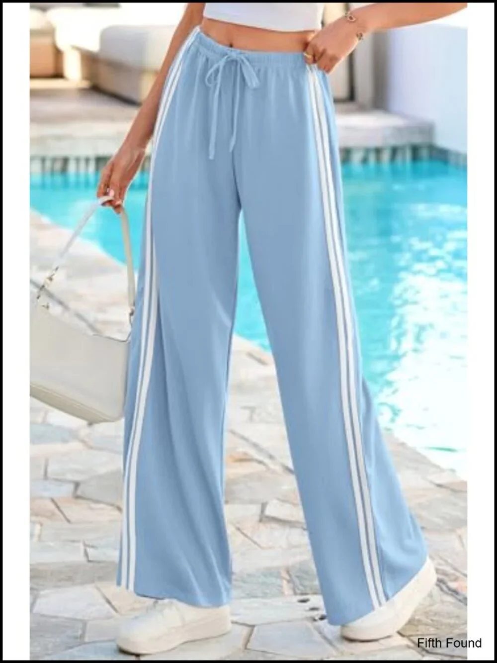 Wide Leg Sweatpants Drawstring Waist Athletic Track Pants with Pockets